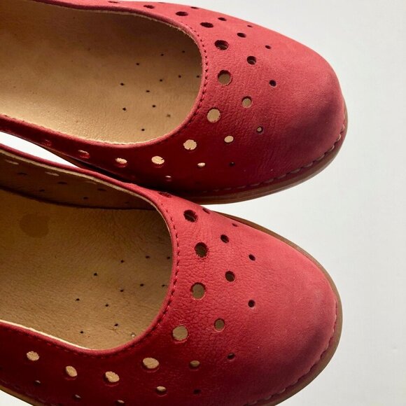 EL NATURALISTA Red Suede Leather Mary Jane Pump Comfortable Shoes Non slip EU 37 - Picture 14 of 16
